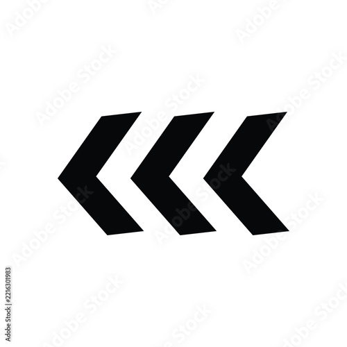 Triple Left Chevron Arrow Icon for Back Navigation