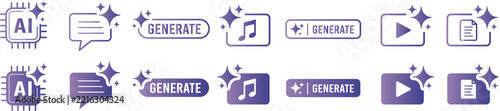 generate,  AI,  icon, Artificial intelligence,  icons,  collection,  vector, illustration, 