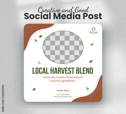 Local harvest blend fresh chicken salad bowl web banner template
