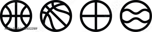 Ball icon set showing sports equipment symbols for various games