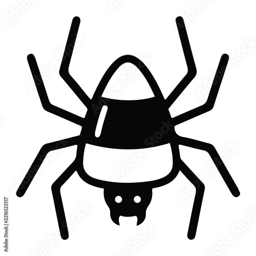 Minimalist Halloween Spider Icon Design for Seasonal Party Decorations