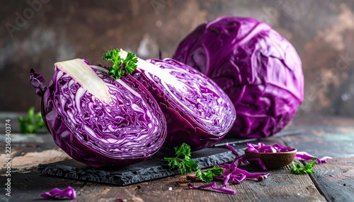 Organic red cabbage for healthy cooking concepts
