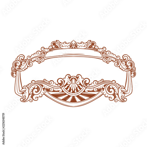 floral ornament gold frame wedding invitation