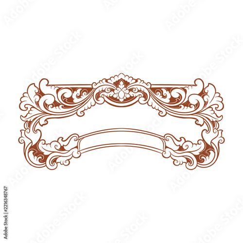 floral ornament gold frame wedding invitation