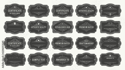 Vintage Label Collection: Certificate, Quality, Award, Retro Badges