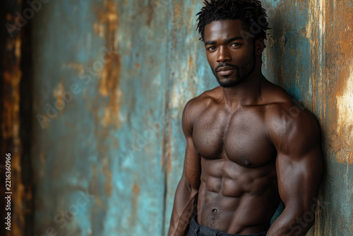 Stylish Black Male Supermodel Capturing Strength and Elegance