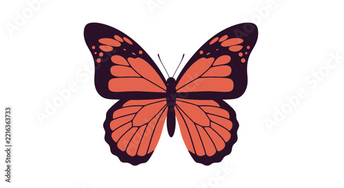 Orange Monarch Butterfly Isolated on Transparent Background - Detailed Wings, Insect Illustration