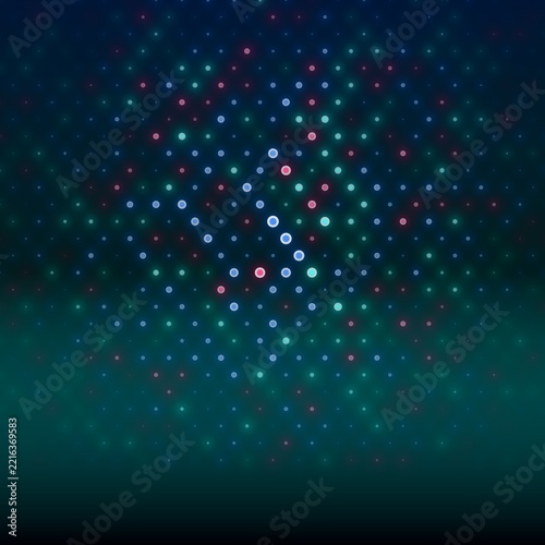 Symmetrical glowing circles on dark background illustration