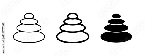 Stacked stones icon, solid for spa or balance