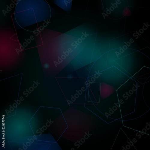 Abstract geometric shapes dark background illustration