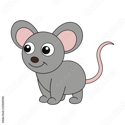 cute rat cartoon on white background