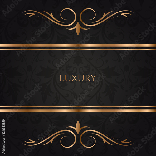 luxury black gradient background with gold elements