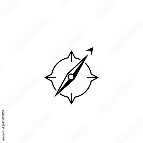 Minimalist Compass Icon, Navigation Tool, Direction Finder, Adventure Symbol, Travel Guidance