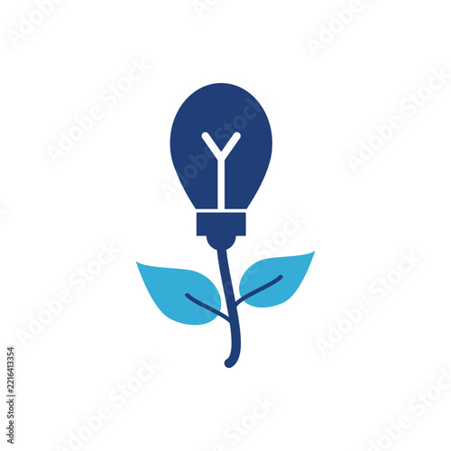 Energy efficiency concept with green leaf icon and circular power arrow vector