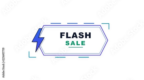 Flash sale announcement banner with lightning bolt icon and clean design