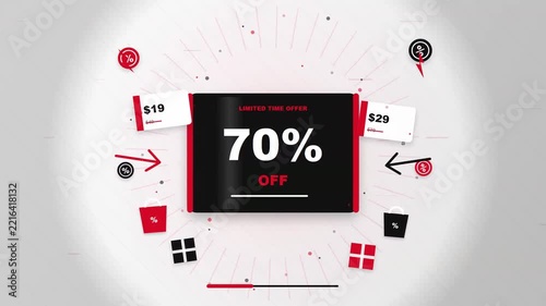 Seventy Percent Off Sale Motion Graphics Promotional Banner
