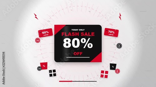 Flash Sale Percent Off Promotional Marketing Animation