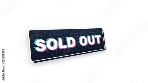 Sold Out sign with glitch effect, indicating no more availability.