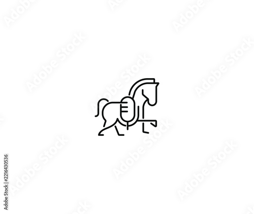 Trojan Horse Security Logo Icon with Cyber Defense and Strategy Monogram Vector