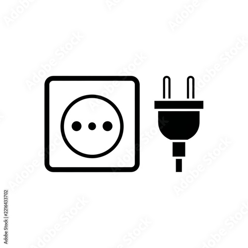 European Electrical Socket with Power Plug Ready for Connection in Modern Home