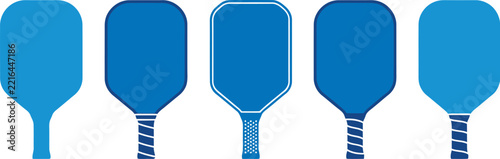 Paddle vector illustration set of pickleball paddles in blue color