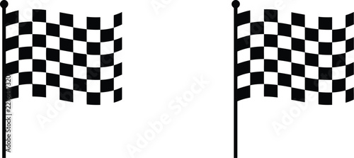 Flag icon vector collection of checkered racing symbols for finish