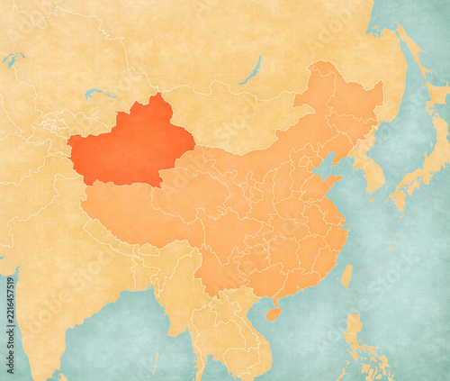 Map of China - Xinjiang