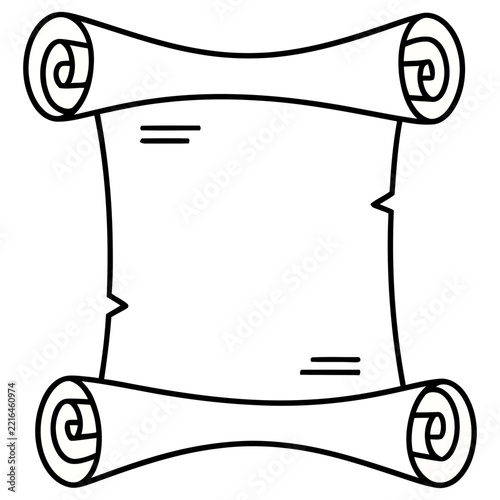Scroll with blank paper and rolled edges