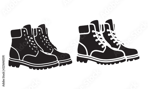 Set of black work boots