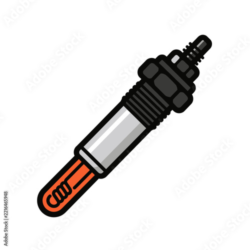 Isolated spark plug illustration, auto part