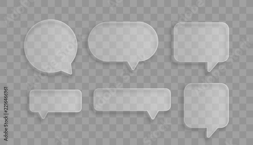 Frosted Glass Speech Bubble Set with Different Shapes
