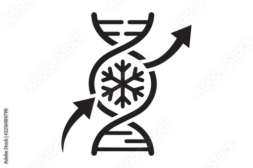 DNA Helix Cryo Preservation Vector Icon Biotech Science Cold Concept