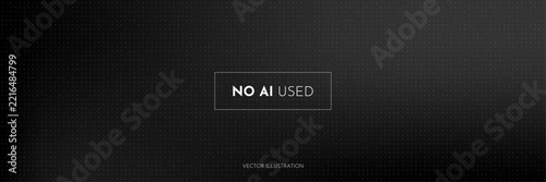 Editable vector illustration. Minimalist wide banner with text in thin frame on dark gradient background with subtle halftone dot pattern. Design elements for presentation, horizontal web banner