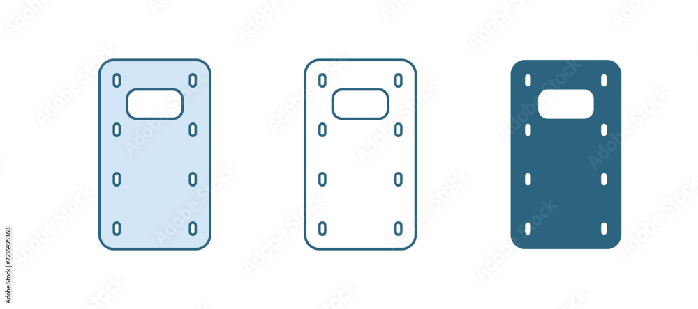Fototapeta premium Blue Military assault shield icon isolated on white background. Vector