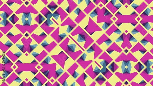Bright Memphis Style 3D Kaleidoscope Loop