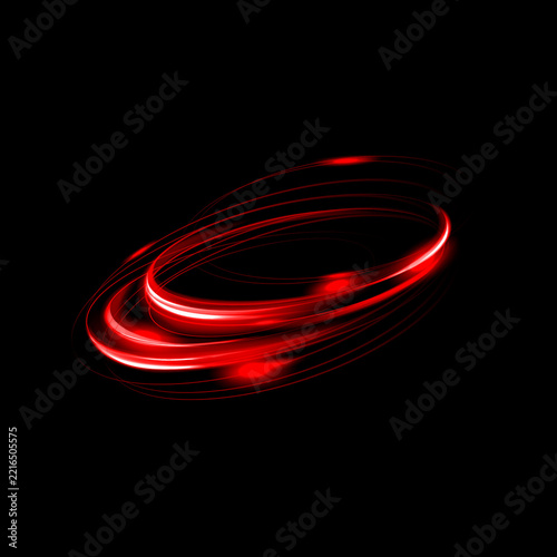 Dynamic red light trails a captivating swirl of energy and motion in a dark setting