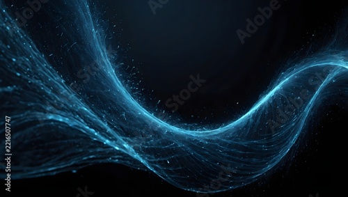 Futuristic Blue Particle Wave with Digital Energy Flow