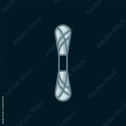 Line Yarn icon isolated on black background. Label for hand made, knitting or tailor shop. Flat filled outline style with shadow. Vector