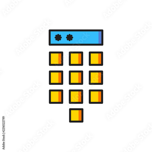 Color Password protection and safety access icon isolated on white background. Security, safety, protection, privacy concept. Flat filled outline style with shadow. Vector