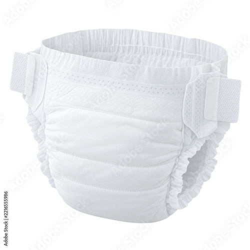 Baby diaper isolated on transparent background for childcare hygiene and newborn care