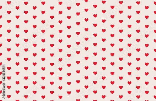 Minimalist Red Hearts Grid Seamless Pattern Vector
