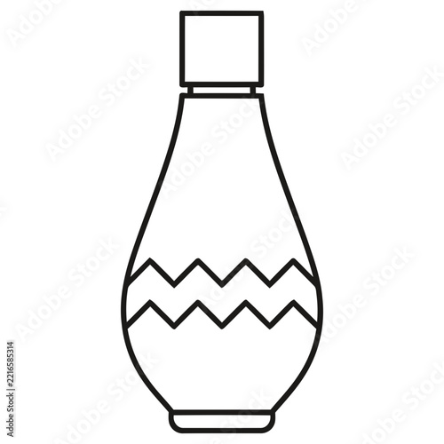 Outline of a bottle with zigzag pattern