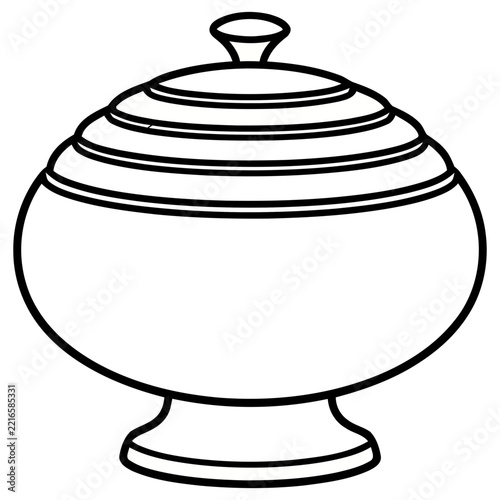 Outline of a lidded bowl on a pedestal