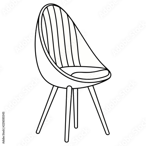 Outline of a modern chair with four legs