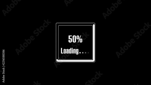 Loading bar animation displays thirty percent progress on dark space. System software buffering telemetry data updates on active loading bar. Waiting runs on the bar.