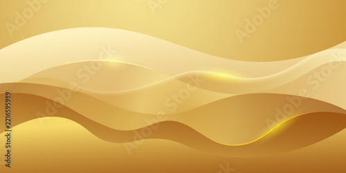 modern abstract background with gradient yellow color wavy shapes , for poster. banner, web design, header, cover, billboard, brochure, social media, landing page