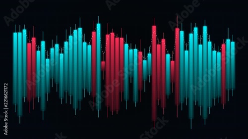 Stock market bar chart display technology background financial data