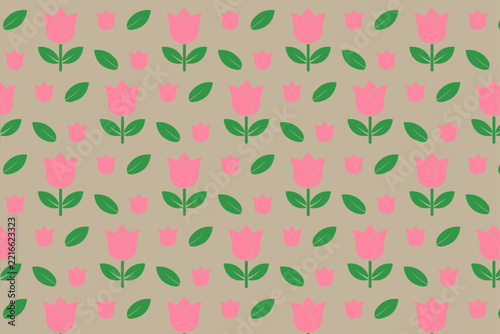 Seamless tulip flower pattern background