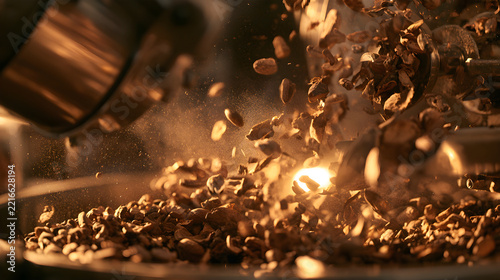 Cacao Winnower Machine Glowing Softly Separating Shells From Nibs
