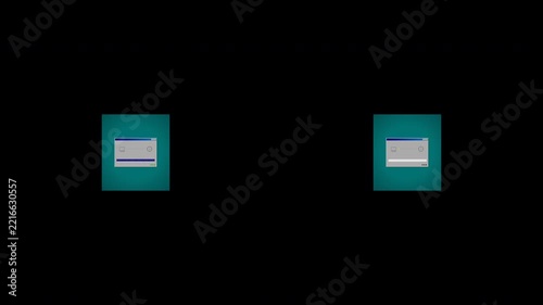 Vintage dial up internet connection progress screen retro pixel ui